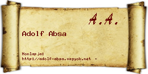 Adolf Absa névjegykártya